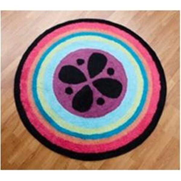 Ricki'S Rugs Magical Michayla 3x3 Round Rug, Black, Pink, Turquoise, Orange, Green, Purpl RI743393 - main